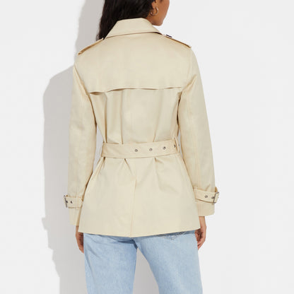 Solid Short Trench Coat