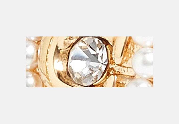 Sculpted C Pearl Stud Earrings