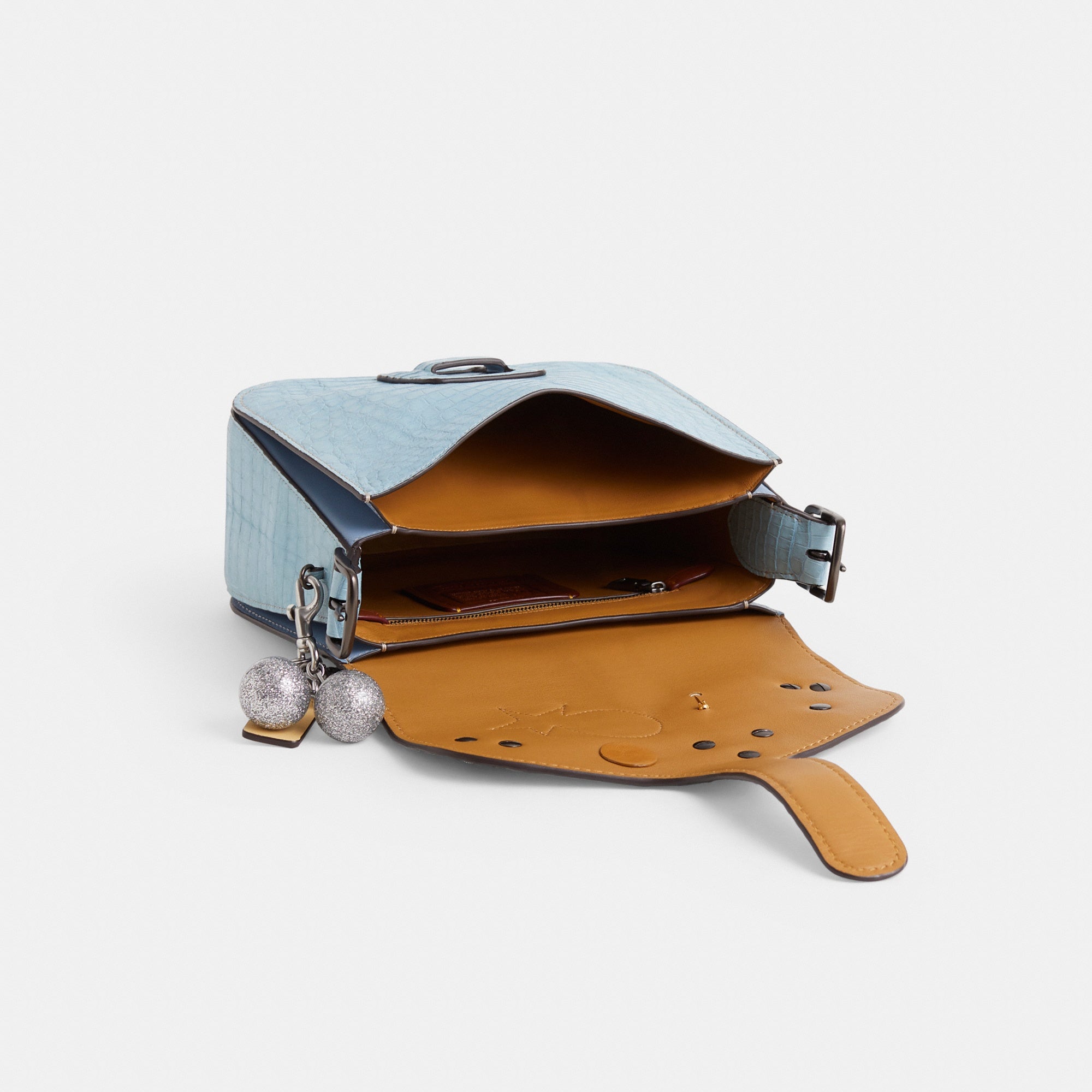 Reloved Courier Bag In Crocodile