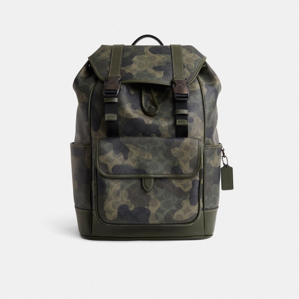 Restored League Flap Backpack In Signature Camo Print
