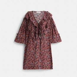 Restored Short Glam Rock Prairie Dress With Ruffles