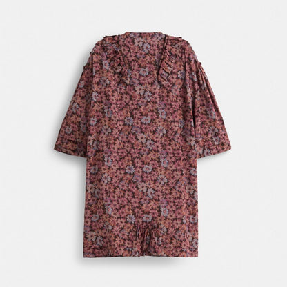 Restored Short Glam Rock Prairie Dress With Ruffles
