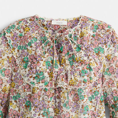 Restored Printed Broderie Anglaise Bib Shirt
