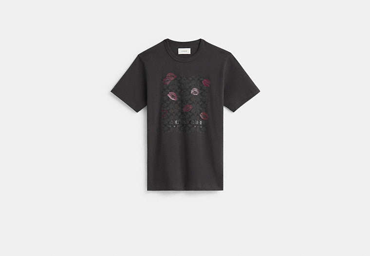 Restored Signature Square Kiss Print T-Shirt