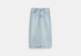 Restored Long Denim Skirt