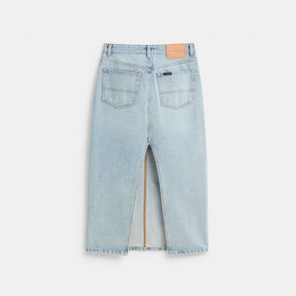 Restored Long Denim Skirt