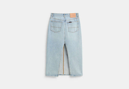 Restored Long Denim Skirt