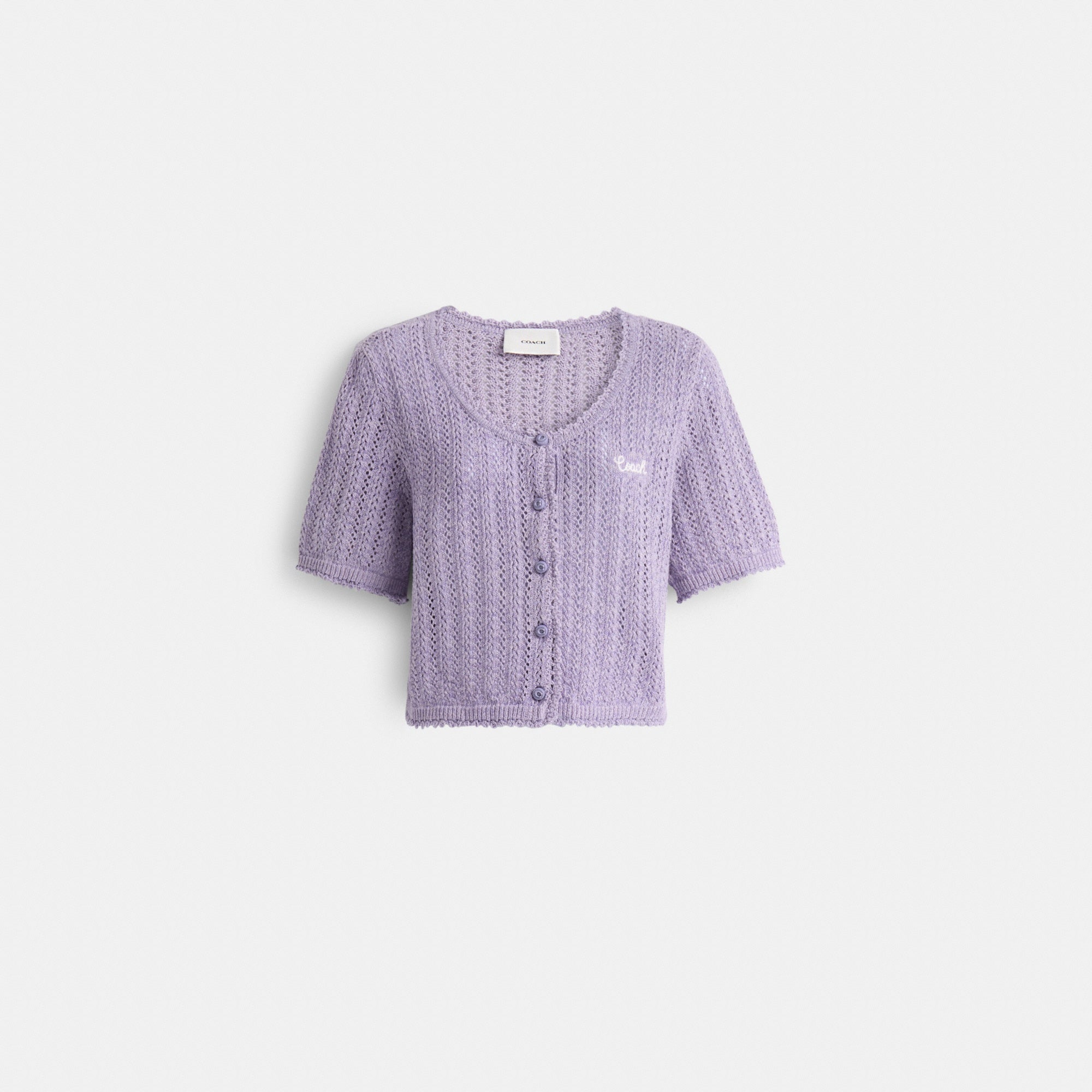 Restored Cropped Knit Button Up Top