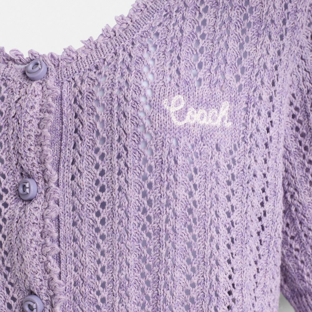 Restored Cropped Knit Button Up Top