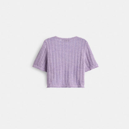 Restored Cropped Knit Button Up Top