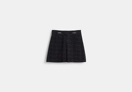 Restored Signature Jacquard Denim Skirt