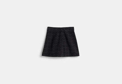 Restored Signature Jacquard Denim Skirt