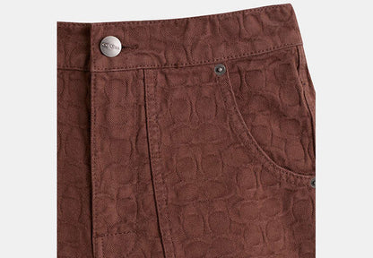 Restored Signature Jacquard Denim Shorts