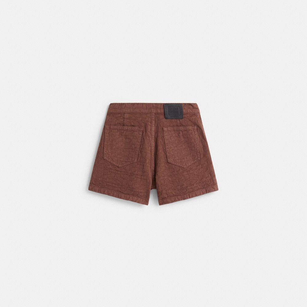 Restored Signature Jacquard Denim Shorts