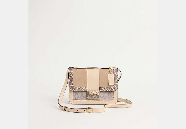Restored Alie Shoulder Bag In Signature Jacquard With Snakeskin Detail