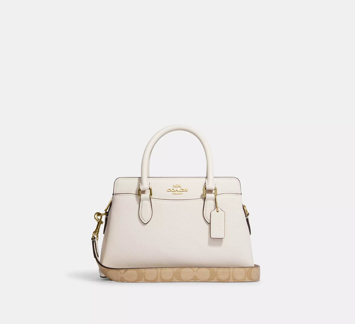 Coach Mini Darcie Carryall Bag With Signature Canvas Detail - Bags | Shop From The Mirage