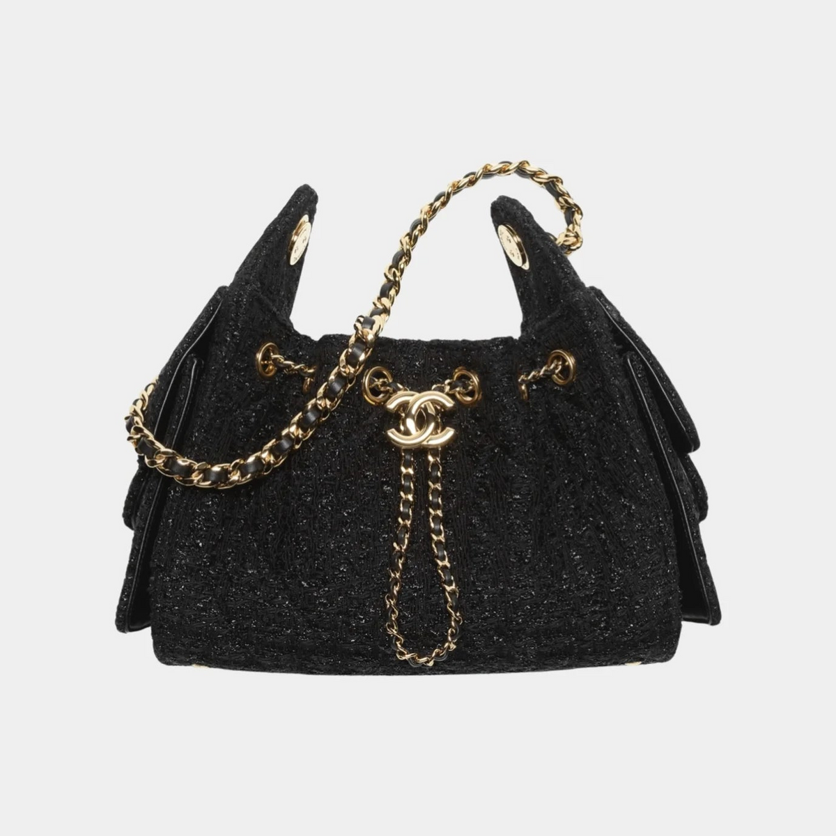 Chanel 25 Mini Handbag Cotton & Wool Tweed & Gold-Tone Metal