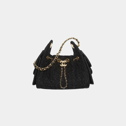 Chanel 25 Mini Handbag Cotton & Wool Tweed & Gold-Tone Metal
