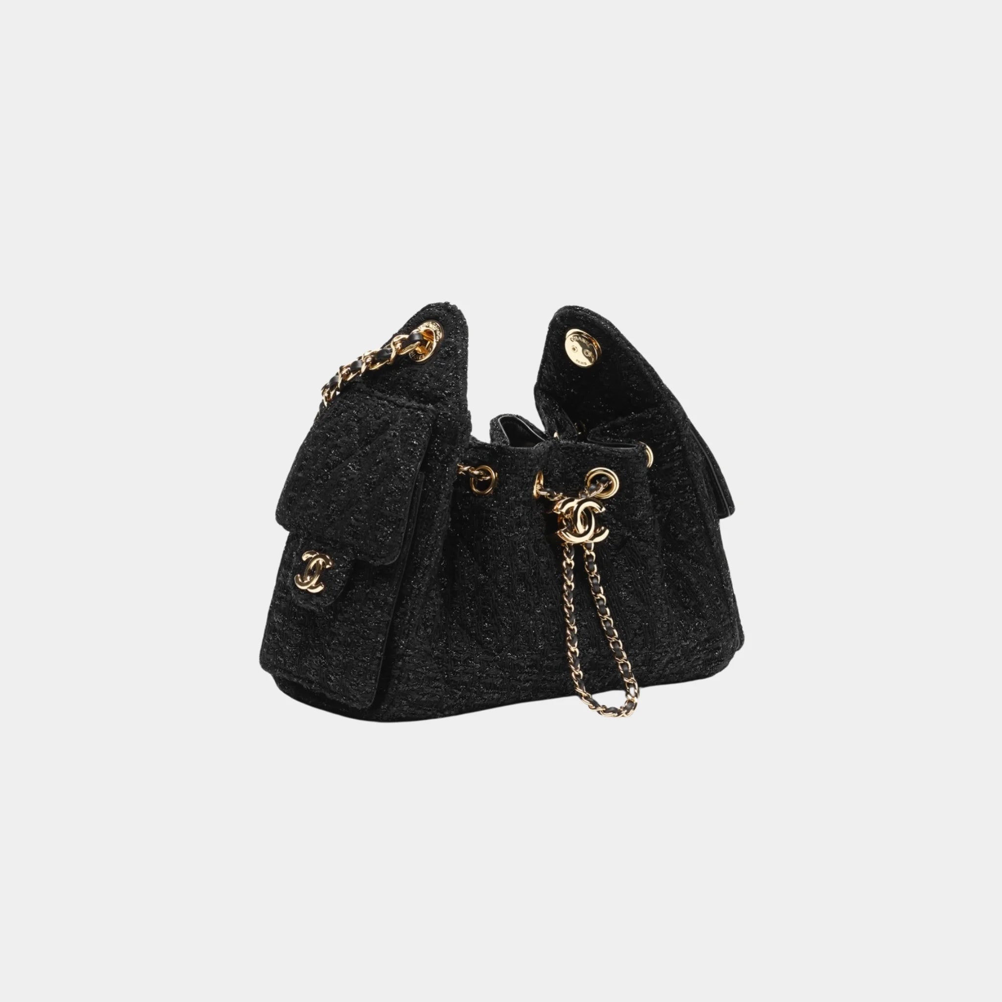 Chanel 25 Mini Handbag Cotton & Wool Tweed & Gold-Tone Metal