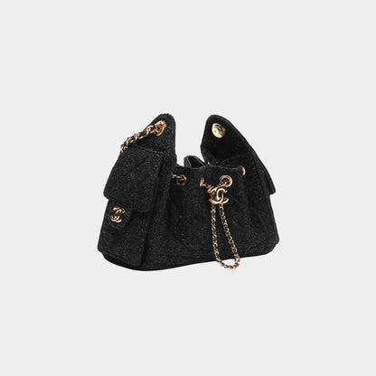 Chanel 25 Mini Handbag Cotton & Wool Tweed & Gold-Tone Metal