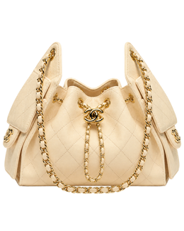 CHANEL 25 Mini Handbag Grained Calfskin & Gold-Tone Metal  Ecru