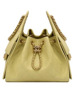 CHANEL 25 Small Handbag Grained Calfskin & Gold-Tone Metal Green