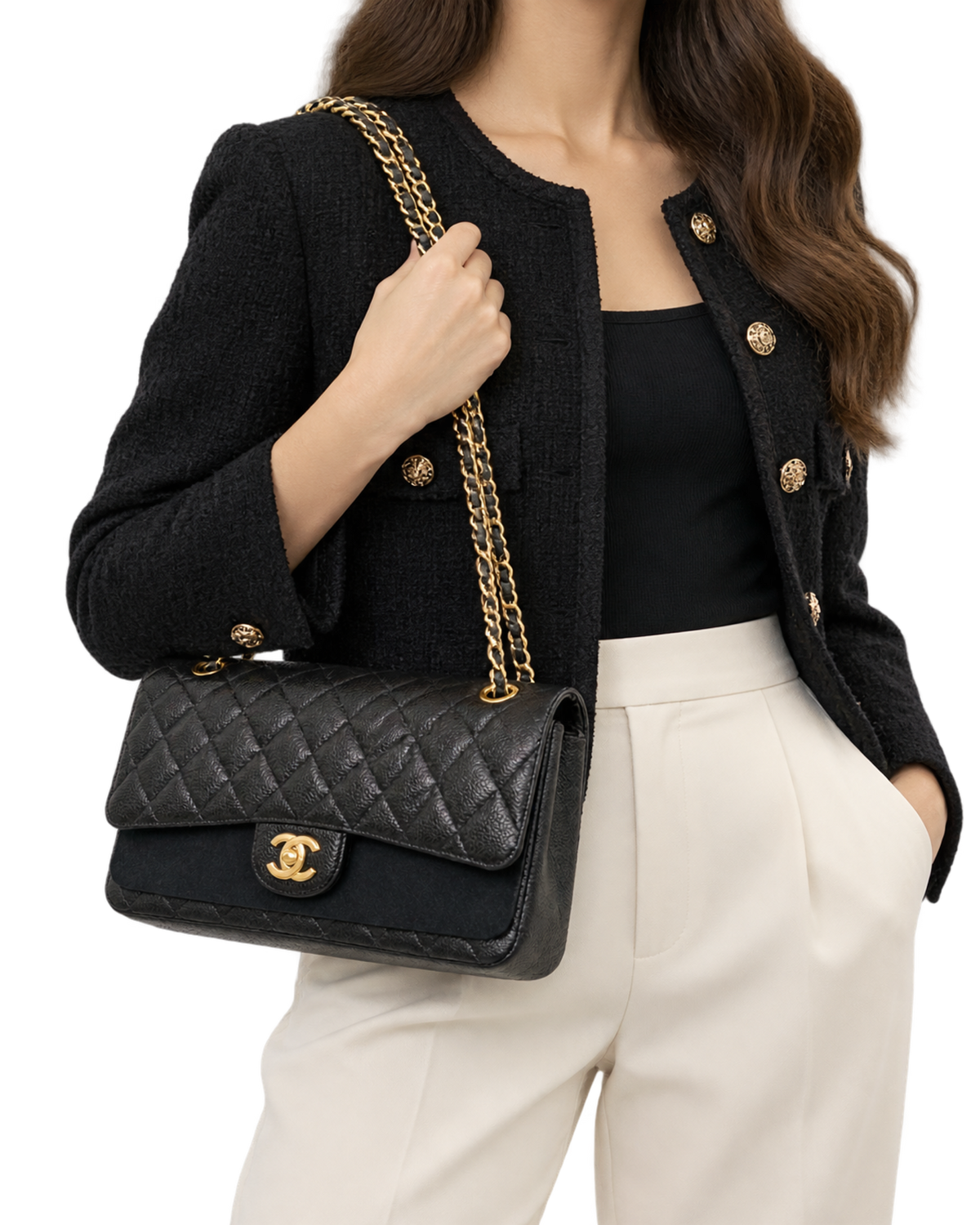 Chanel Black Caviar Medium Classic Double Flap Bag