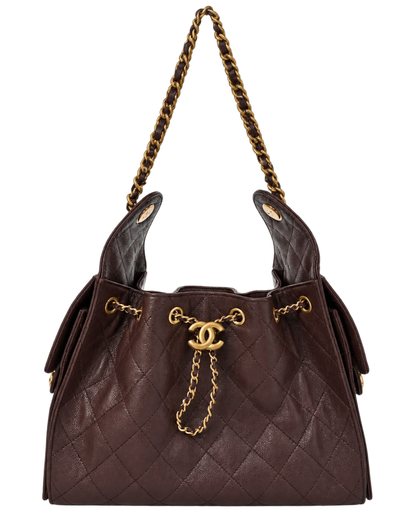 Chanel Caviar Quilted Small Chanel 25 Handbag Dark Brown