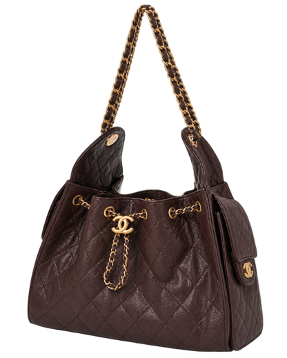 Chanel Caviar Quilted Small Chanel 25 Handbag Dark Brown