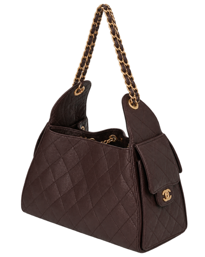 Chanel Caviar Quilted Small Chanel 25 Handbag Dark Brown