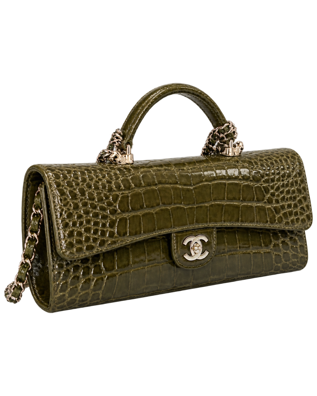 Chanel Long Top Handle Clutch with Chain