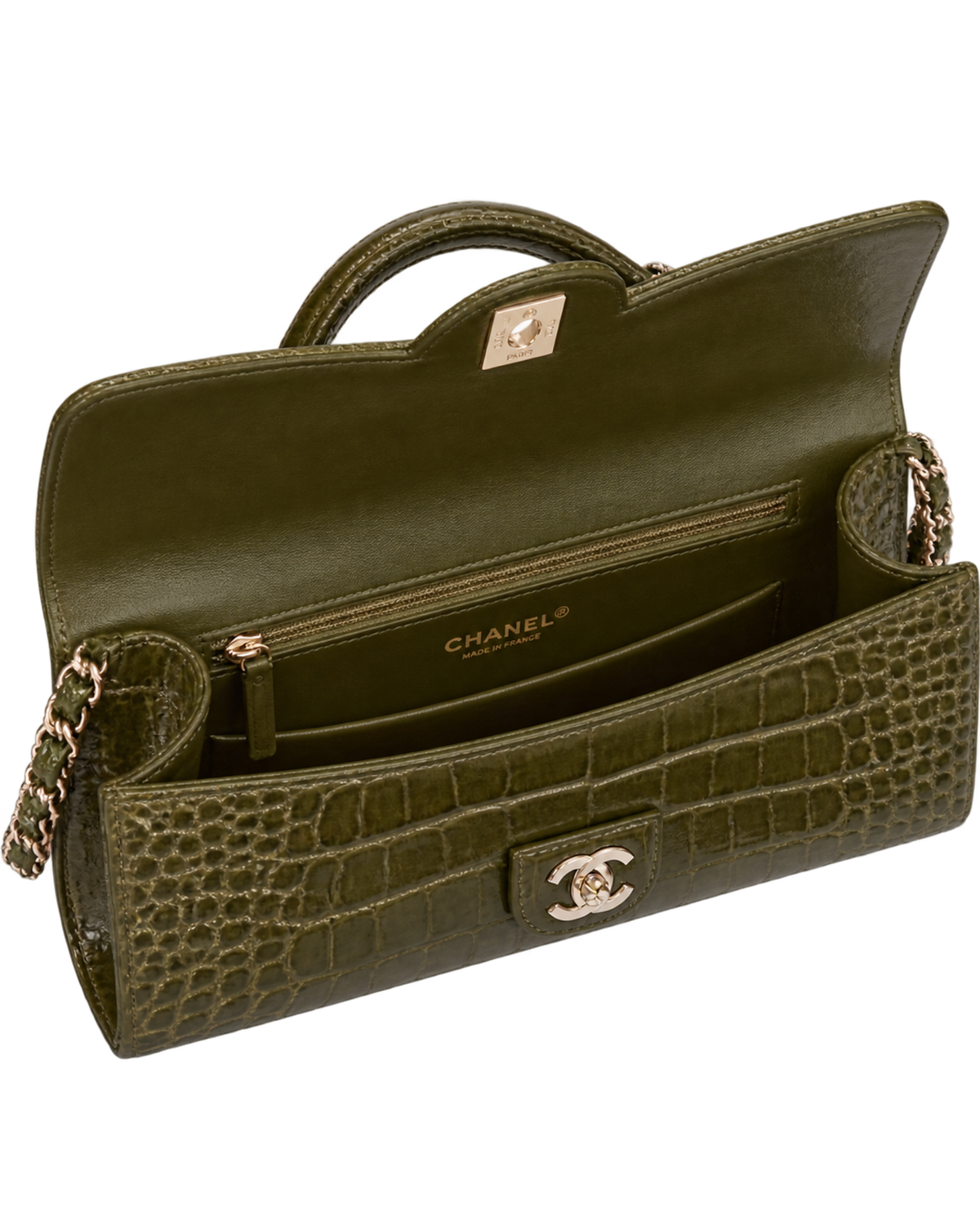 Chanel Long Top Handle Clutch with Chain