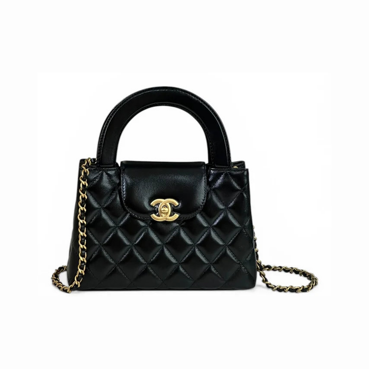 Chanel Nano Kelly Shopper black quilted Lambskin