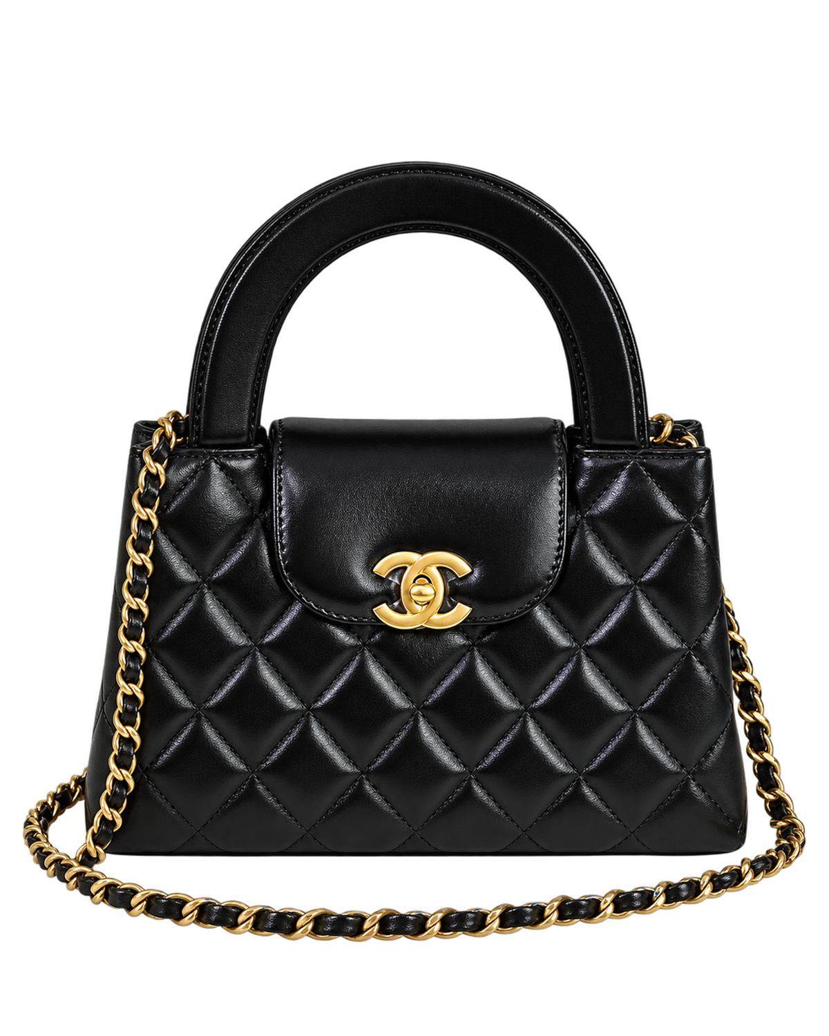 Chanel Nano Kelly Shopper black quilted Lambskin
