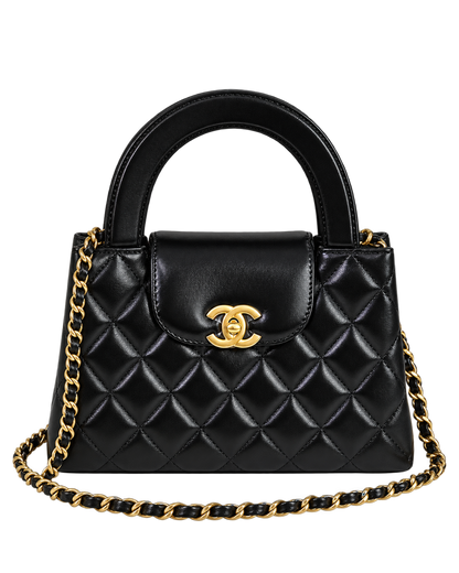 Chanel Nano Kelly Shopper black quilted Lambskin