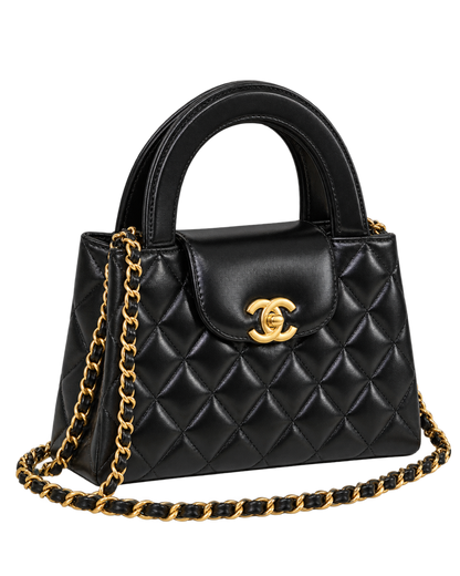 Chanel Nano Kelly Shopper black quilted Lambskin