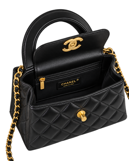 Chanel Nano Kelly Shopper black quilted Lambskin