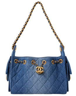 Chanel Washed Denim Quilted Mini Chanel 25 Handbag Blue