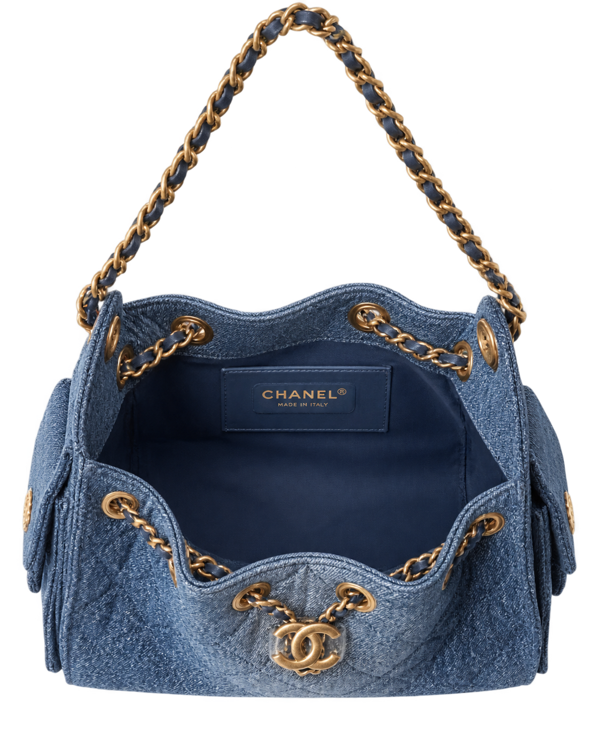 Chanel Washed Denim Quilted Mini Chanel 25 Handbag Blue