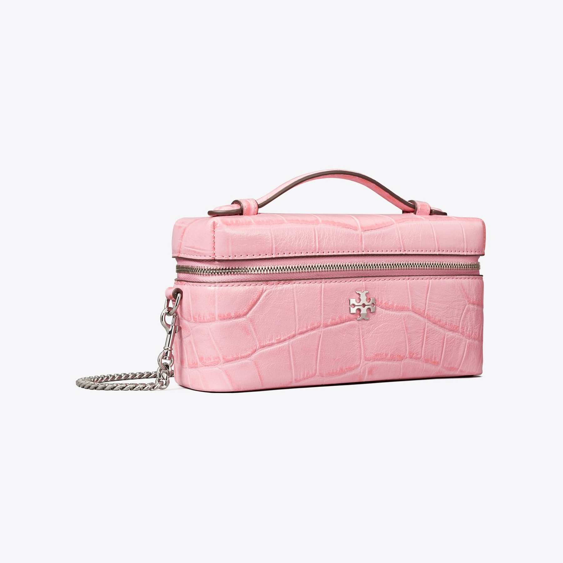 Charlie Croc-Embossed East-West Vanity Case