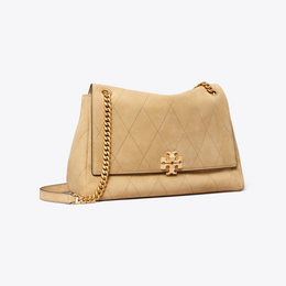 Charlie Quilted Suede Shoulder Bag