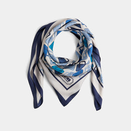 Restored Trompe L'oeil Bag Print Silk Square Scarf