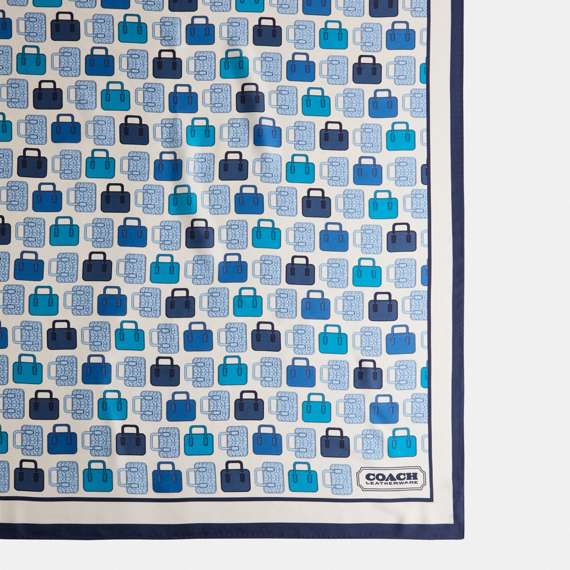 Restored Trompe L'oeil Bag Print Silk Square Scarf