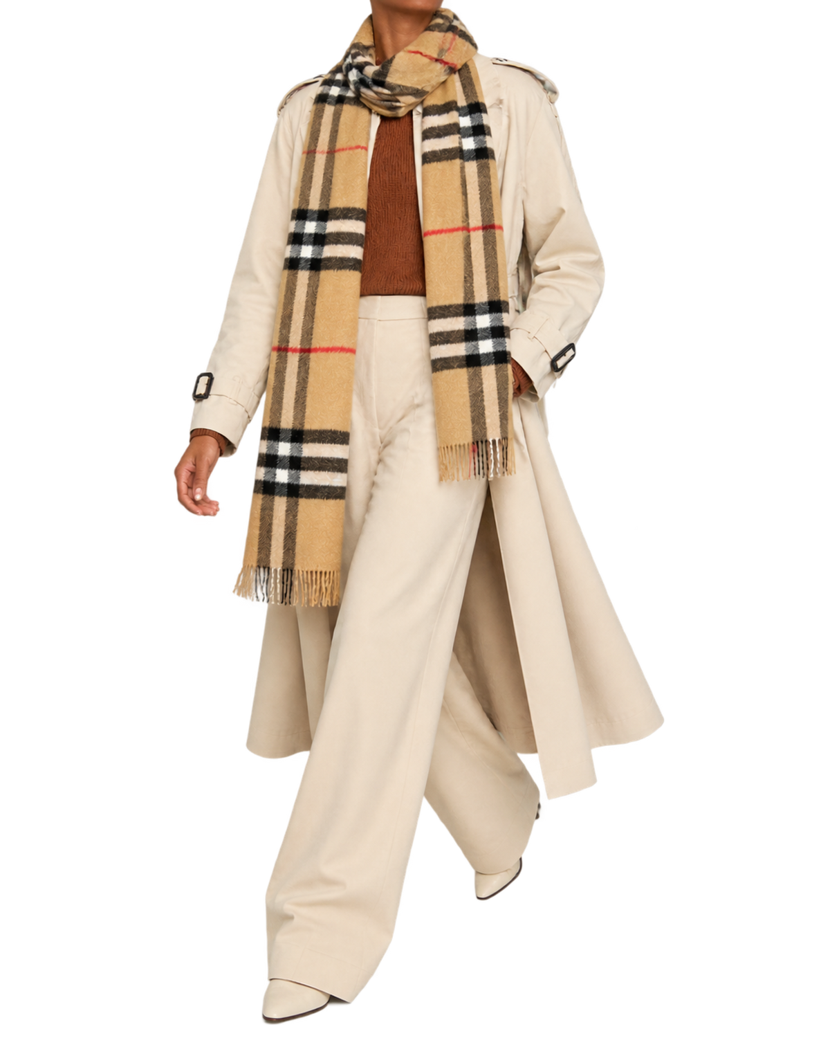 Check Cashmere Scarf