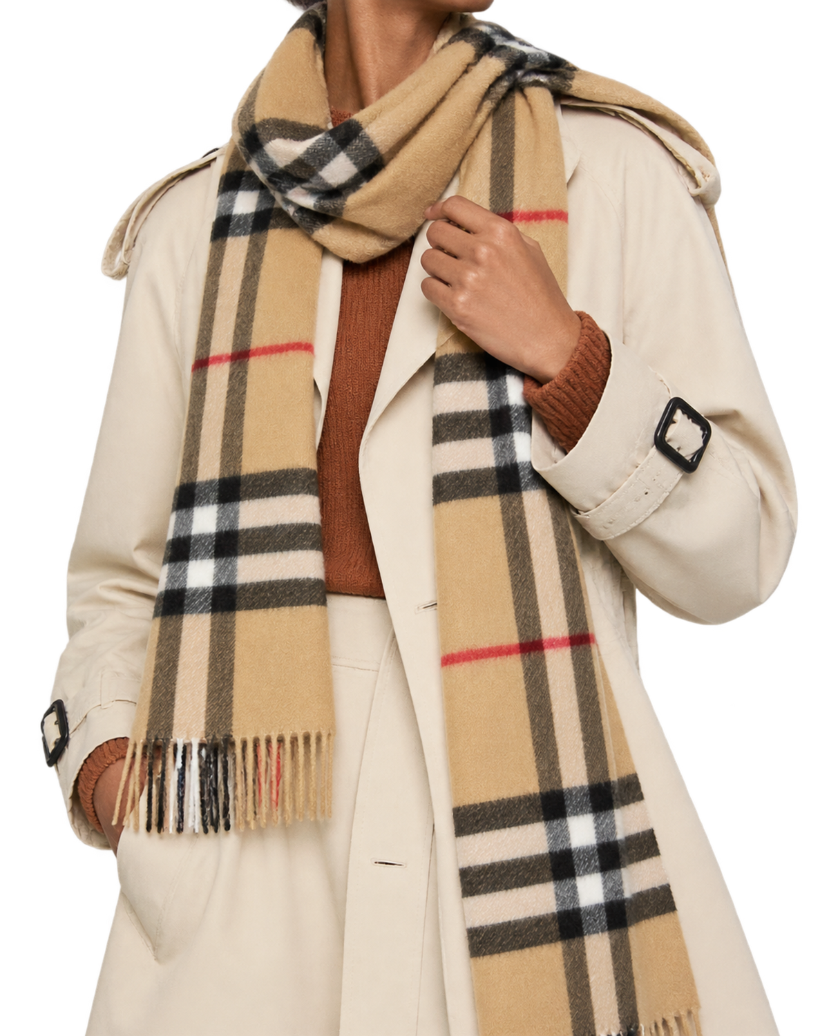 Check Cashmere Scarf
