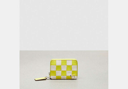Restored Upcrafted Checkerboard Zip Around Wallet