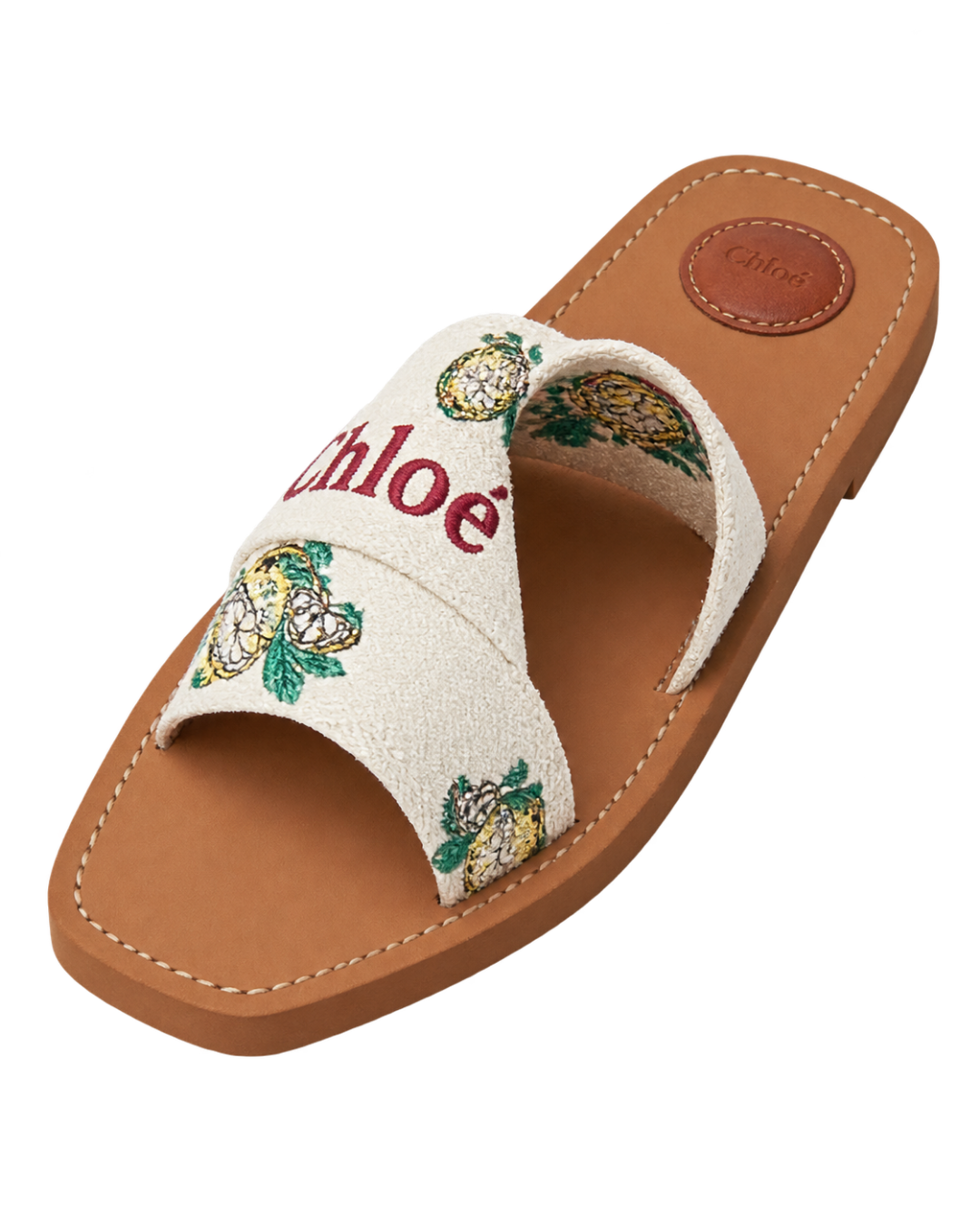Chloé Woody Mules in Linen Canvas