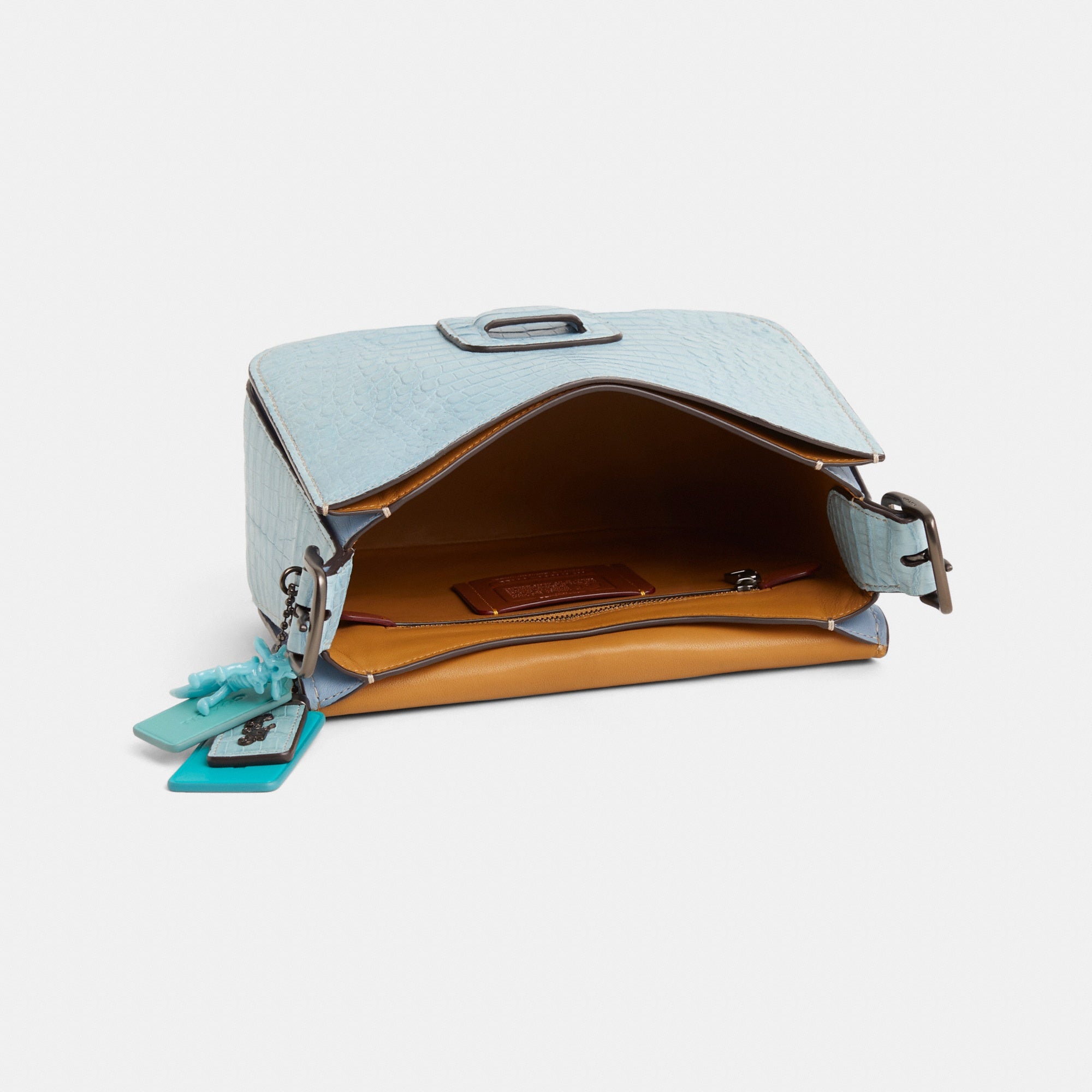 Reloved Courier Bag In Crocodile