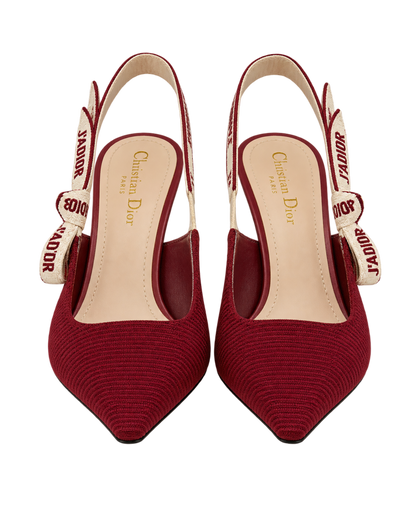 Christian Dior J'Adior Slingback Pump Ruby Red Technical Fabric