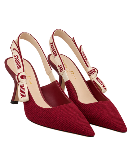 Christian Dior J'Adior Slingback Pump Ruby Red Technical Fabric